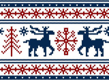 Dikişsiz örgü Noel desen, vektör