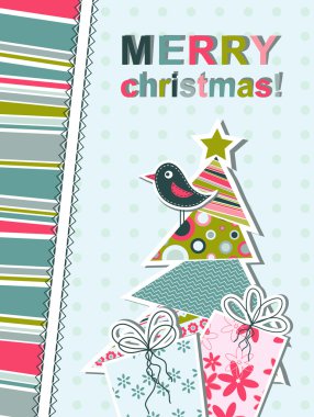 Şablon Noel tebrik kartı, vektör