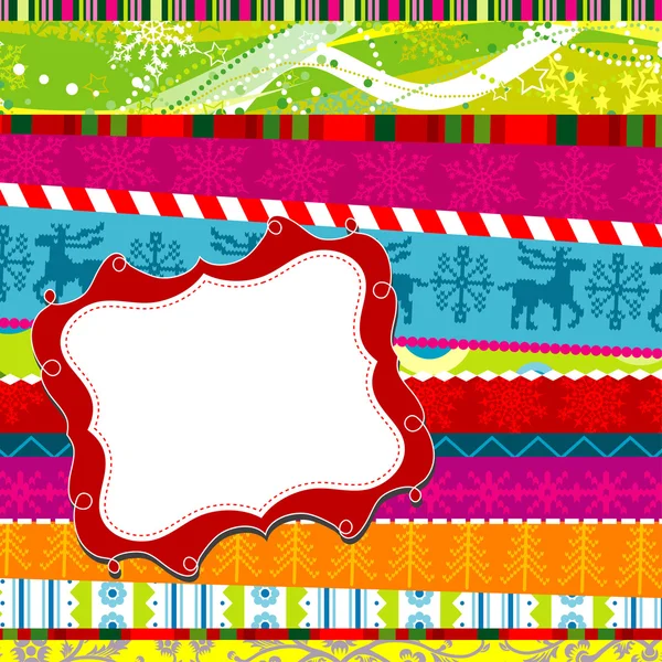 ScrapBook Kerstmis patronen, vector — Stockvector