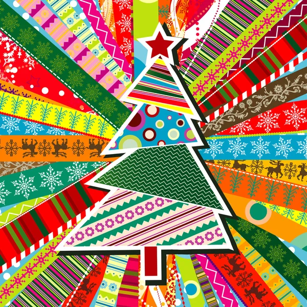 Scrapbook christmas patterns greeting card for design, vector — Stock Vector