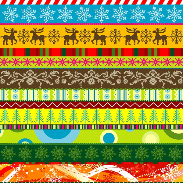 Scrapbook christmas patterns for design, vector — Stock Vector