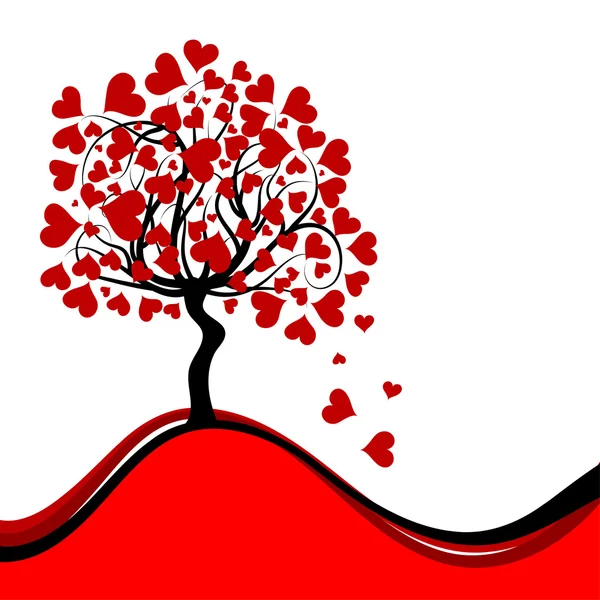 Valentines boom achtergrond, vector — Stockvector