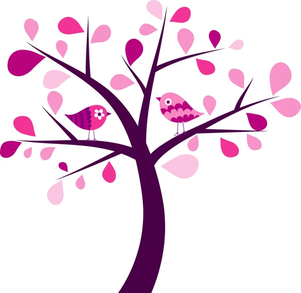 Valentines tree background, vector — Stock Vector