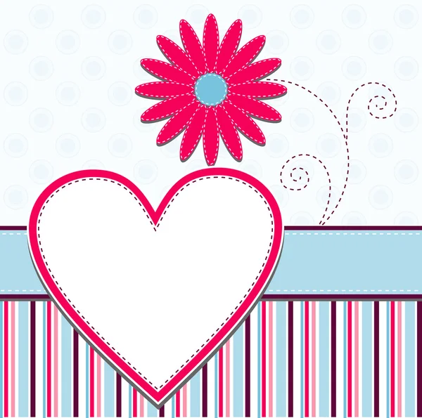 Tarjeta de felicitación de corazón de plantilla, vector — Vector de stock