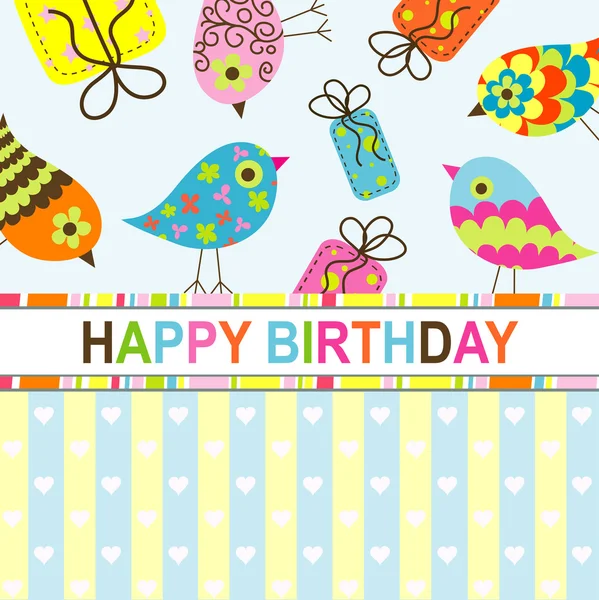 Template birthday greeting card, vector — Stock Vector