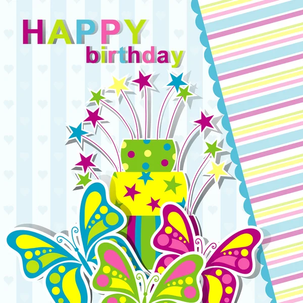 Template birthday greeting card, vector — Stock Vector