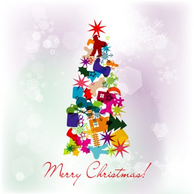 Şablon Noel tebrik kartı, vektör