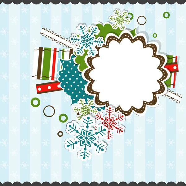 Tarjeta de felicitación de Navidad de la plantilla, vector — Vector de stock