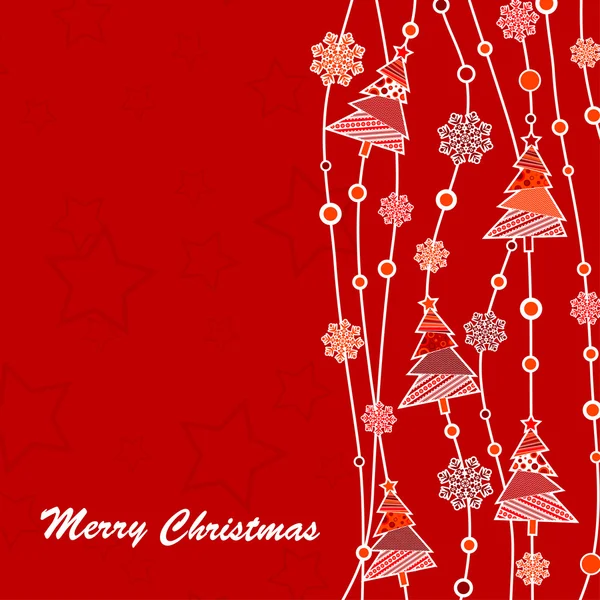 Tarjeta de felicitación de Navidad de la plantilla, vector — Archivo Imágenes Vectoriales