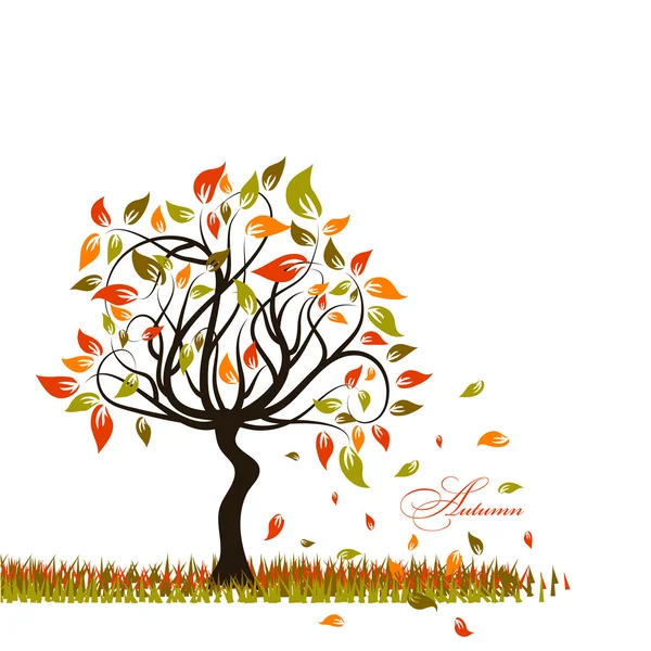 Tree autumn background, vector — Stock Vector