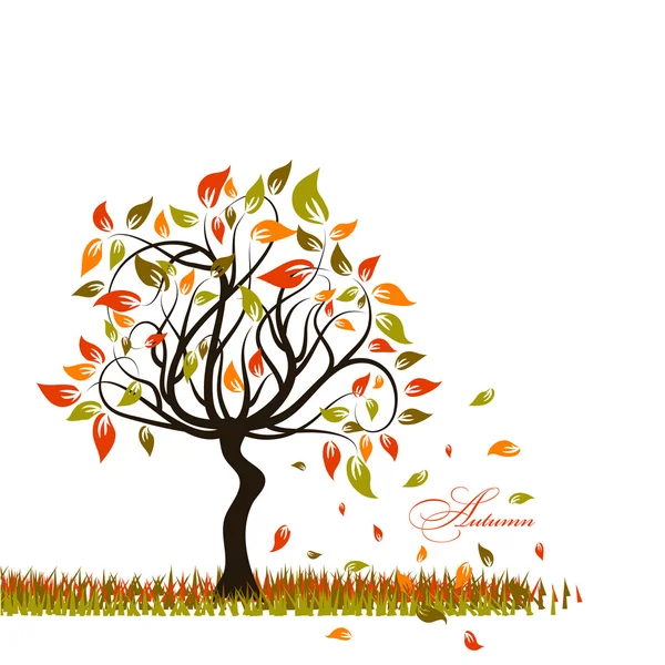 Árbol otoño fondo, vector — Vector de stock