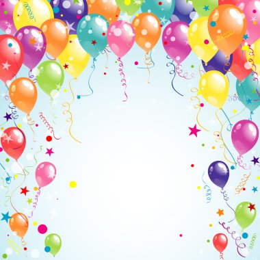 güzel parti balonları renk, vektör