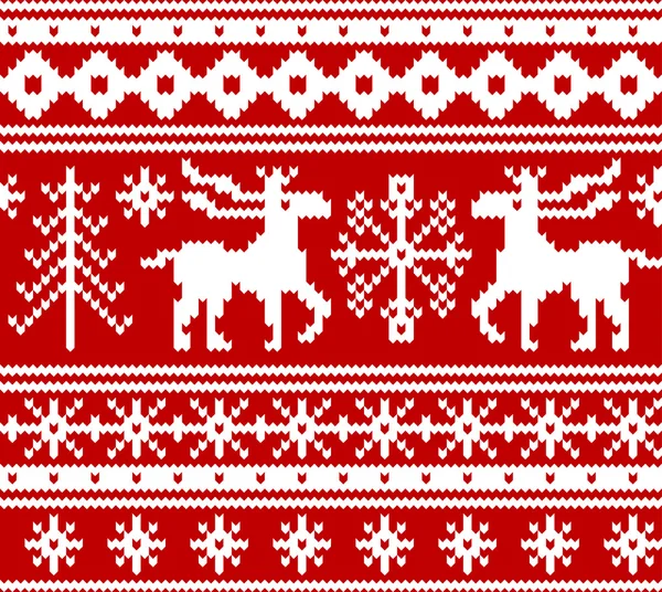 Modèle de Noël tricoté sans couture, vecteur — Image vectorielle