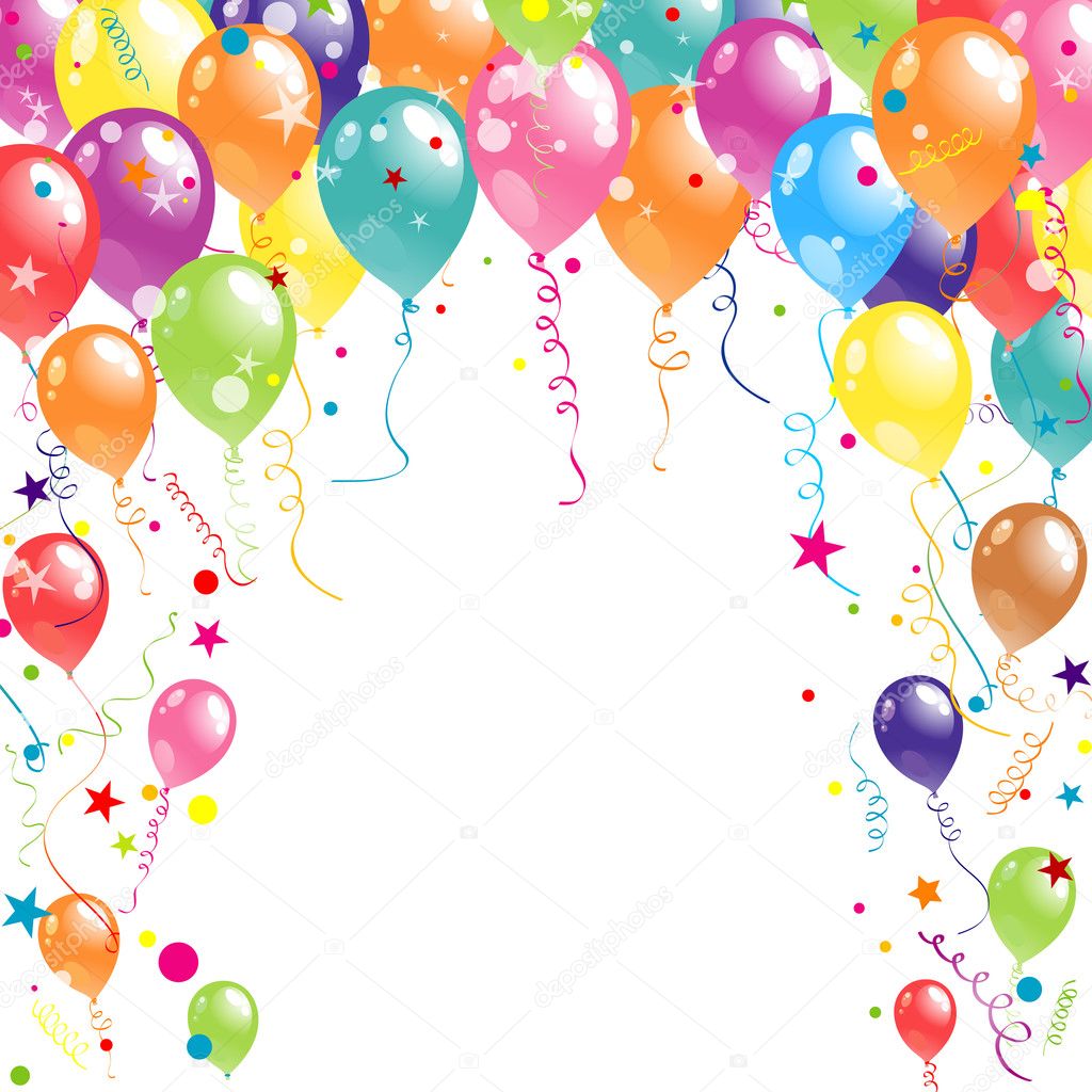Color beautiful party balloons, vector