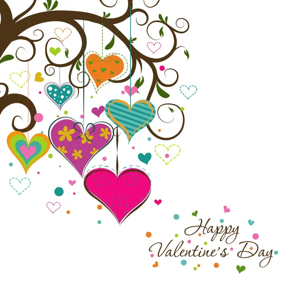 Tarjeta de felicitación de San Valentín plantilla, vector — Vector de stock