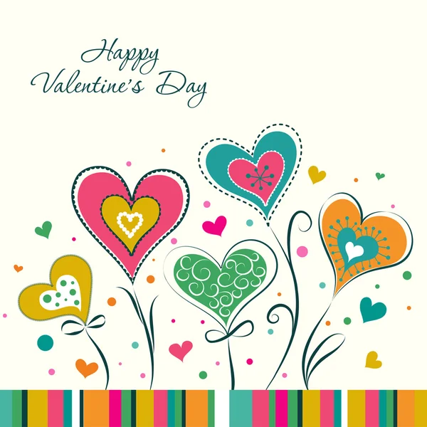 Sjabloon valentine wenskaart, vector — Stockvector