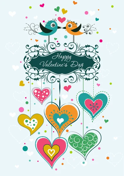 Template Valentine greeting card, vector — Stock Vector