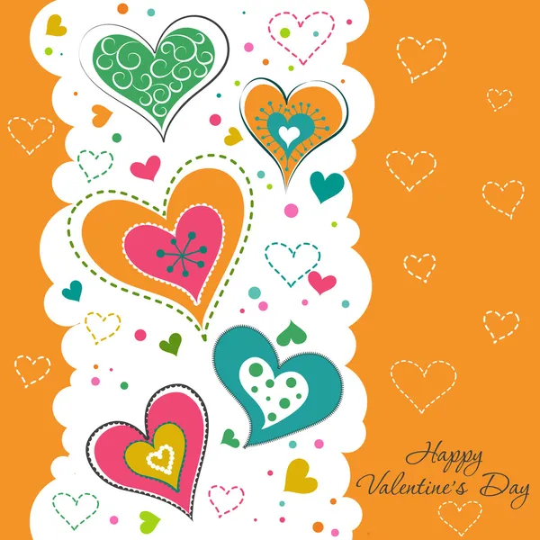 Tarjeta de felicitación de San Valentín plantilla, vector — Vector de stock