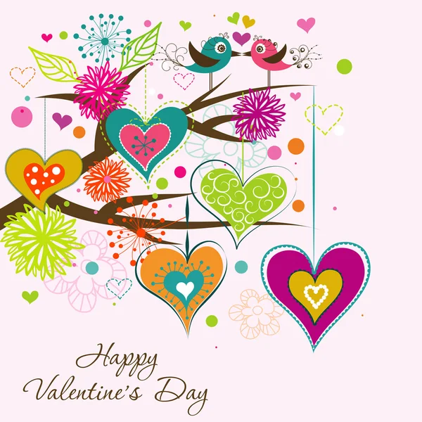 Şablon Sevgililer günü tebrik kartı, vektör — Stok Vektör