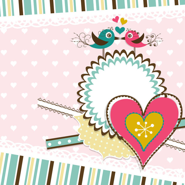 Template Valentine greeting card, vector