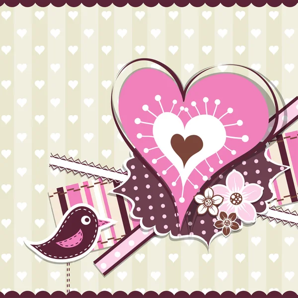 Sjabloon valentine wenskaart, vector — Stockvector