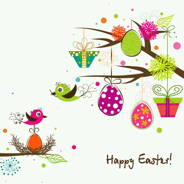 Template Easter greeting card, vector — Stock Vector