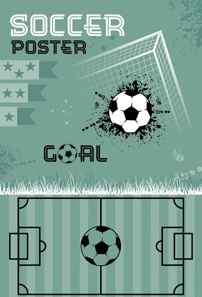 Plantilla póster de fútbol, vector — Vector de stock
