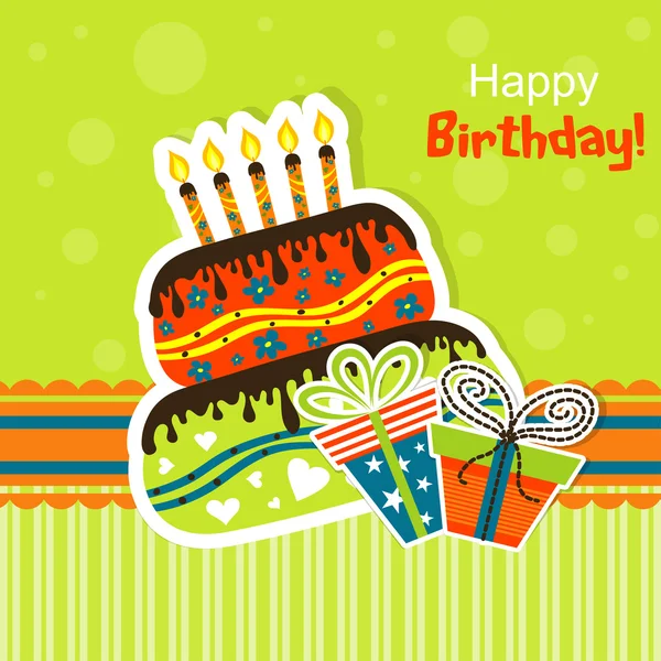 Tarjeta de felicitación de plantilla, vector — Vector de stock