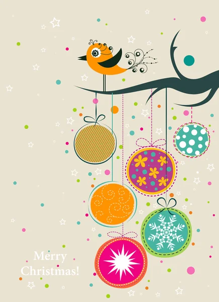 Tarjeta de felicitación de Navidad de la plantilla, vector — Archivo Imágenes Vectoriales