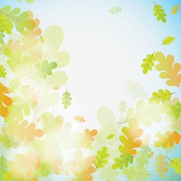 橡木秋季背景、 矢量 — 图库矢量图片