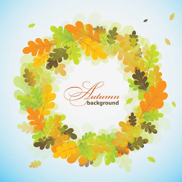 Oak autumn background, vector — Stock Vector