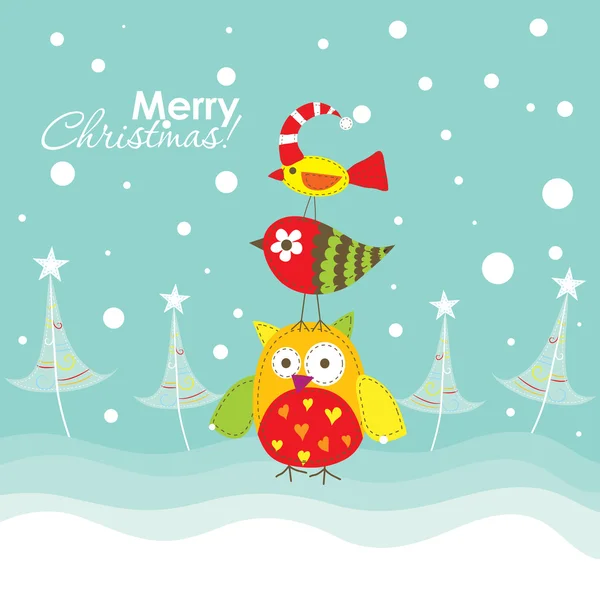 Template christmas greeting card, vector — Stock Vector