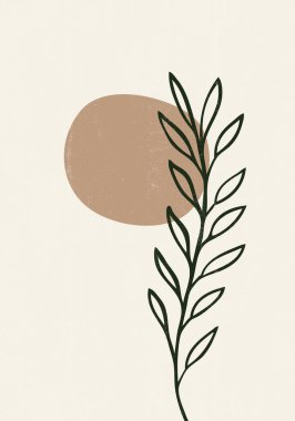 Gün batımının ortalarında boho minimalist basılabilir duvar sanatı soyut ev dekoru güneş desenli bohem sanat eserleri, vektör