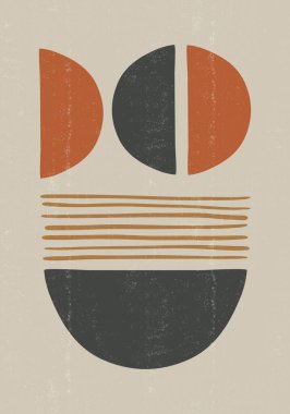 Güneş ay desenli boho minimalist basılabilir duvar sanatı geometrik gökkuşağı soyut gün batımı baskı bohem sanat eserleri, vektör