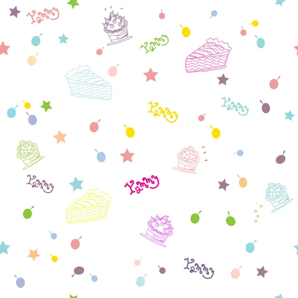 Vector illustration of various cup cakes. Pattern Stock Illustration