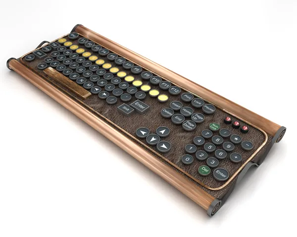 コンピューターのキーボードのスティーム パンク — ストック写真