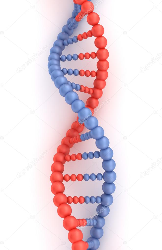 DNA code 3d concept isolated on white