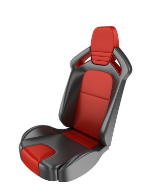 Sports car seats isolated on white background 3d clipart