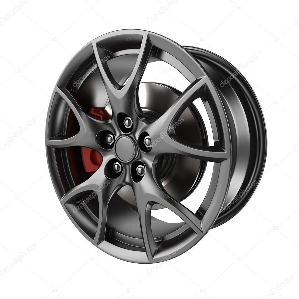 Wheels, Rims , brake pads and discs. CAR PARTS. isolated on white background High resolution 3d render