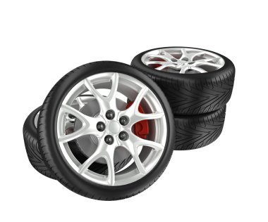 tekerlek ve fren balatası üzerinde beyaz