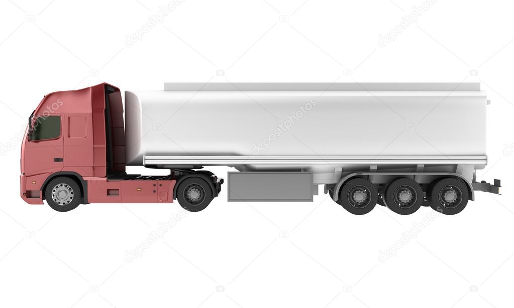 Red  truck isolated on white background