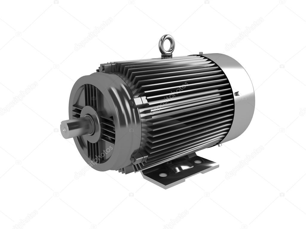 Electric motor. 3D image. Isolated on white