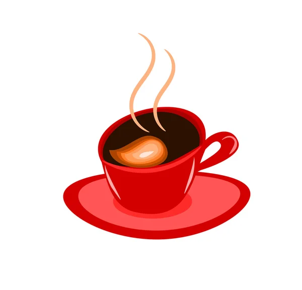 Taza de café rojo — Vector de stock