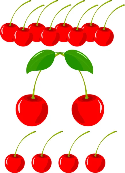 Cerezas — Vector de stock