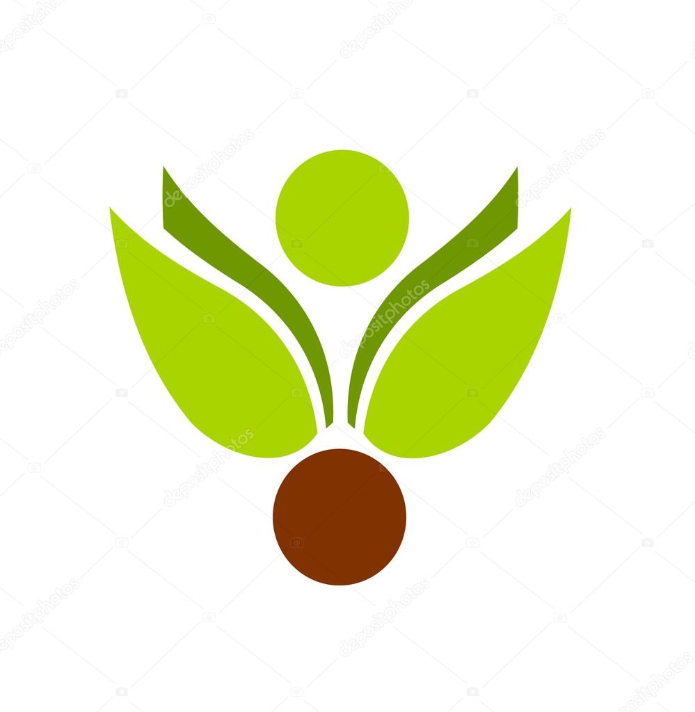 Plant motive emblem illustration