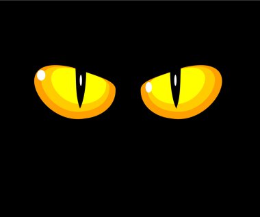 Cat yellow eyes clipart