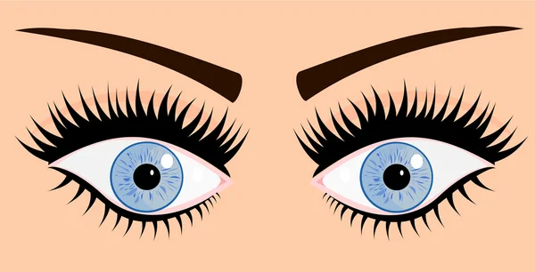 Mujer ojos azules — Vector de stock