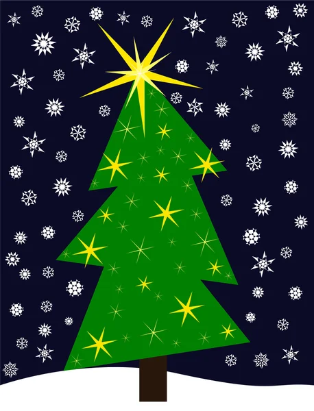 Křivé vánoční strom v přírodě — Stockový vektor