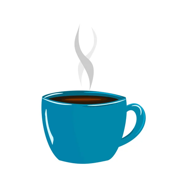 Blå kopp kaffe — Stock vektor