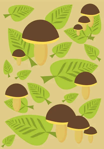 Mushroom background — Stock Vector